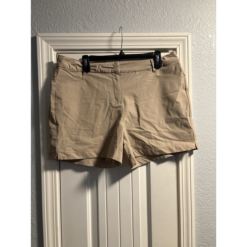 Willit Shorts Women 16 Tan Khaki Nylon Stretch Hiking Golf Outdoor Performance